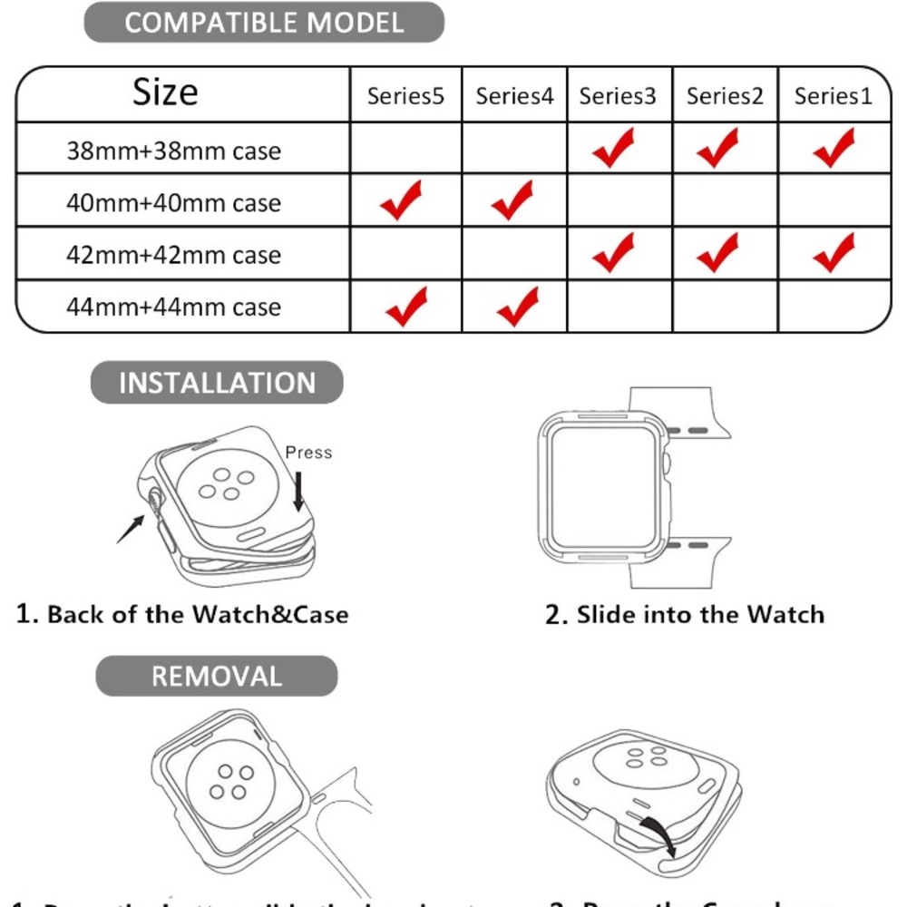Apple Watch Band/Screen Protector TPU Case Soft - Picture 7 of 7
